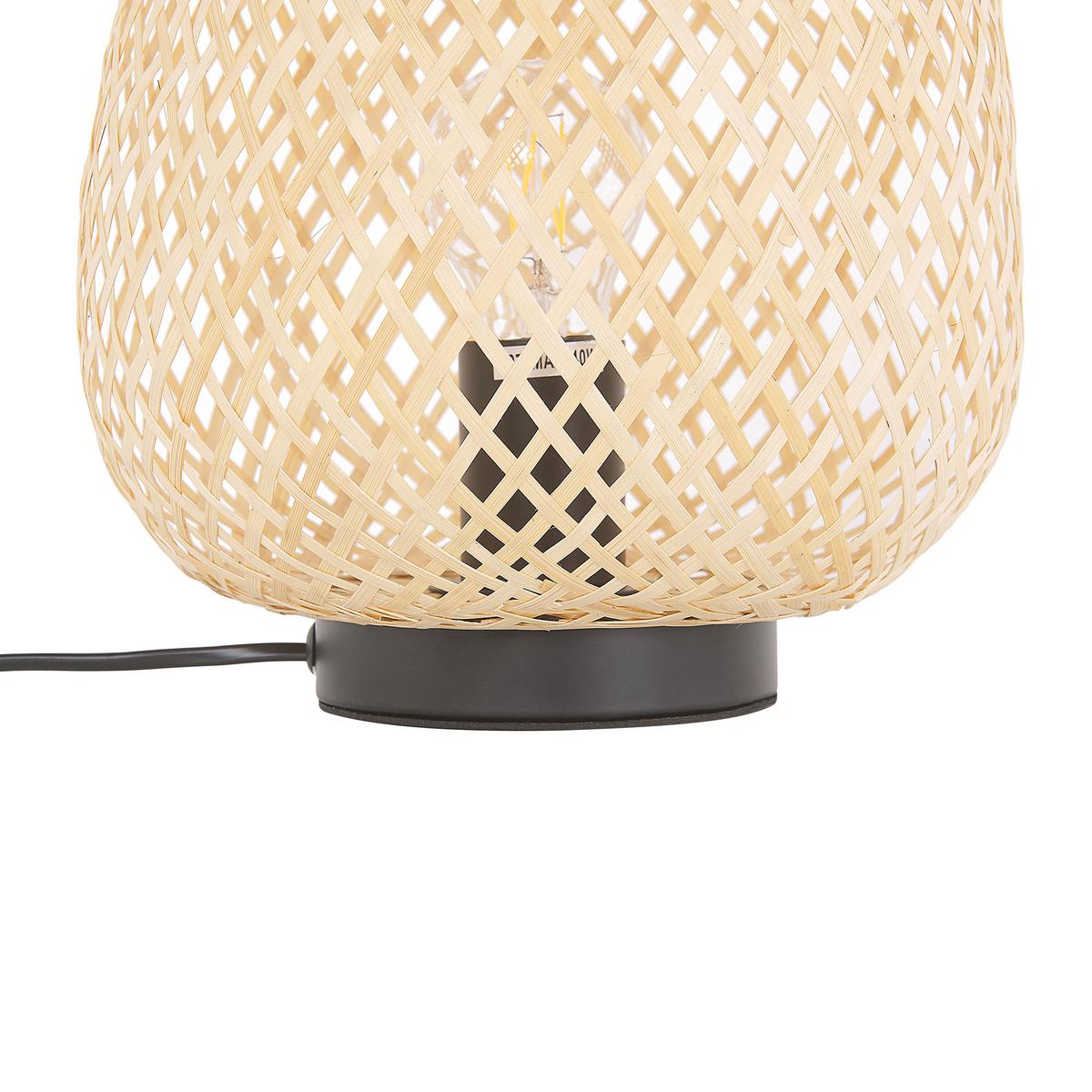 TISCHLAMPE Bomu 23/23/30 cm - Hellbraun, Holz (23/23/30cm) - Beliani