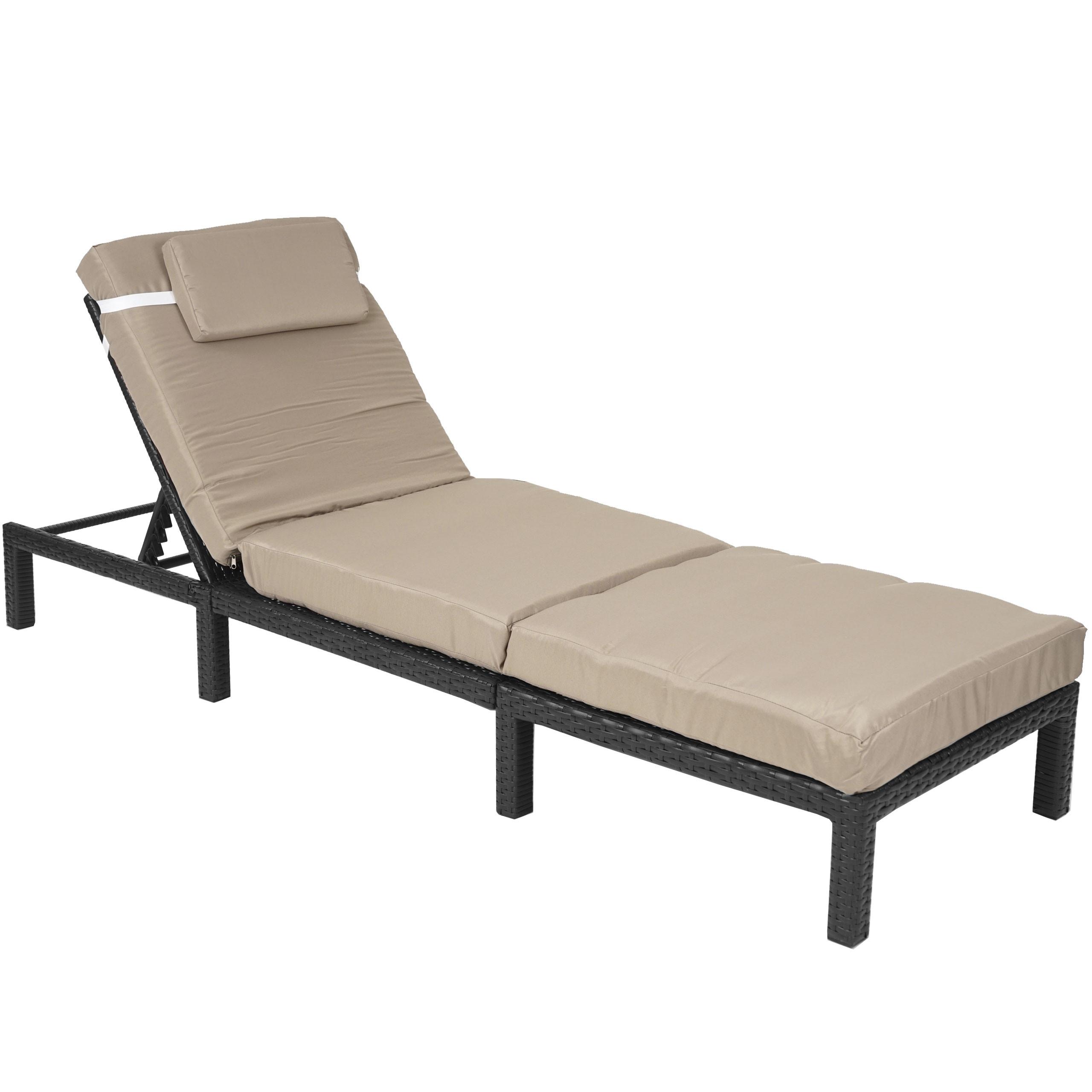 SONNENLIEGE Anthrazit, Cremeweiß - Anthrazit/Weiß, Kunststoff (60/71/198cm) - MCW