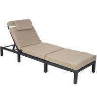 SONNENLIEGE Anthrazit, Cremeweiß - Anthrazit/Weiß, Kunststoff (60/71/198cm) - MCW