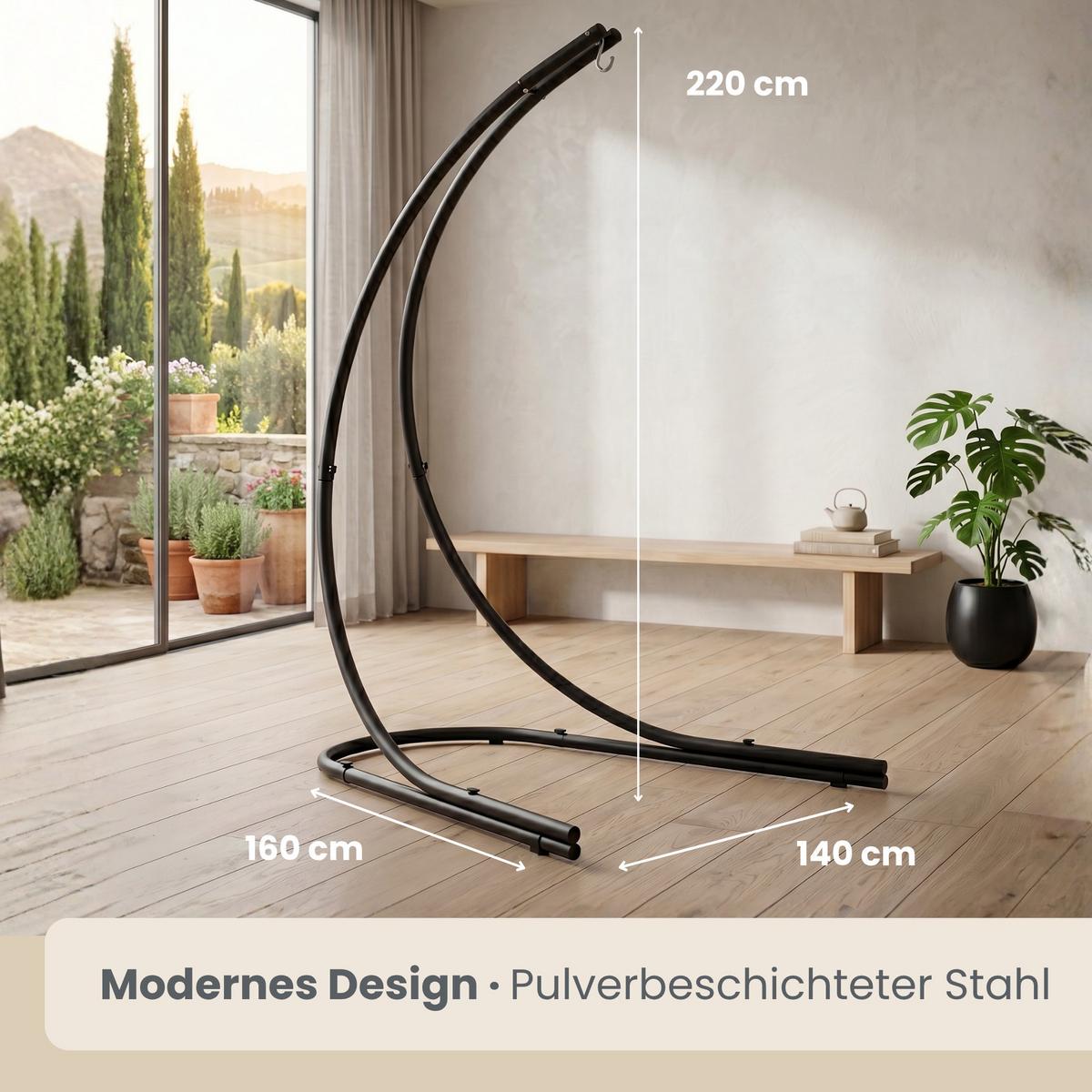 XXL-HÄNGESESSEL inkl. Gestell, 210 cm, Rosa - Rosa, Textil (140/210/160cm) - Amanka