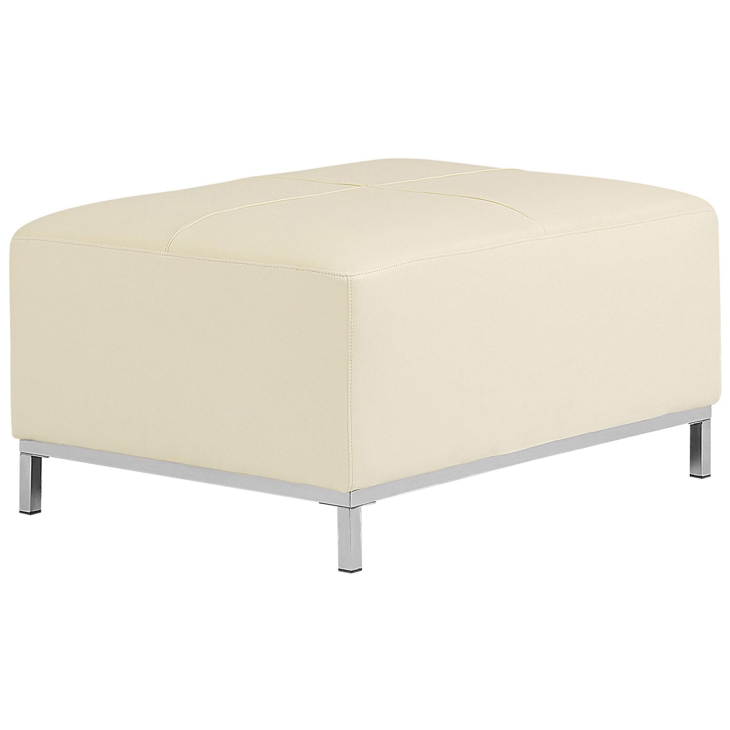 OTTOMANE Oslo 71/95/46 cm - Beige, Leder (95/46/71cm) - Beliani