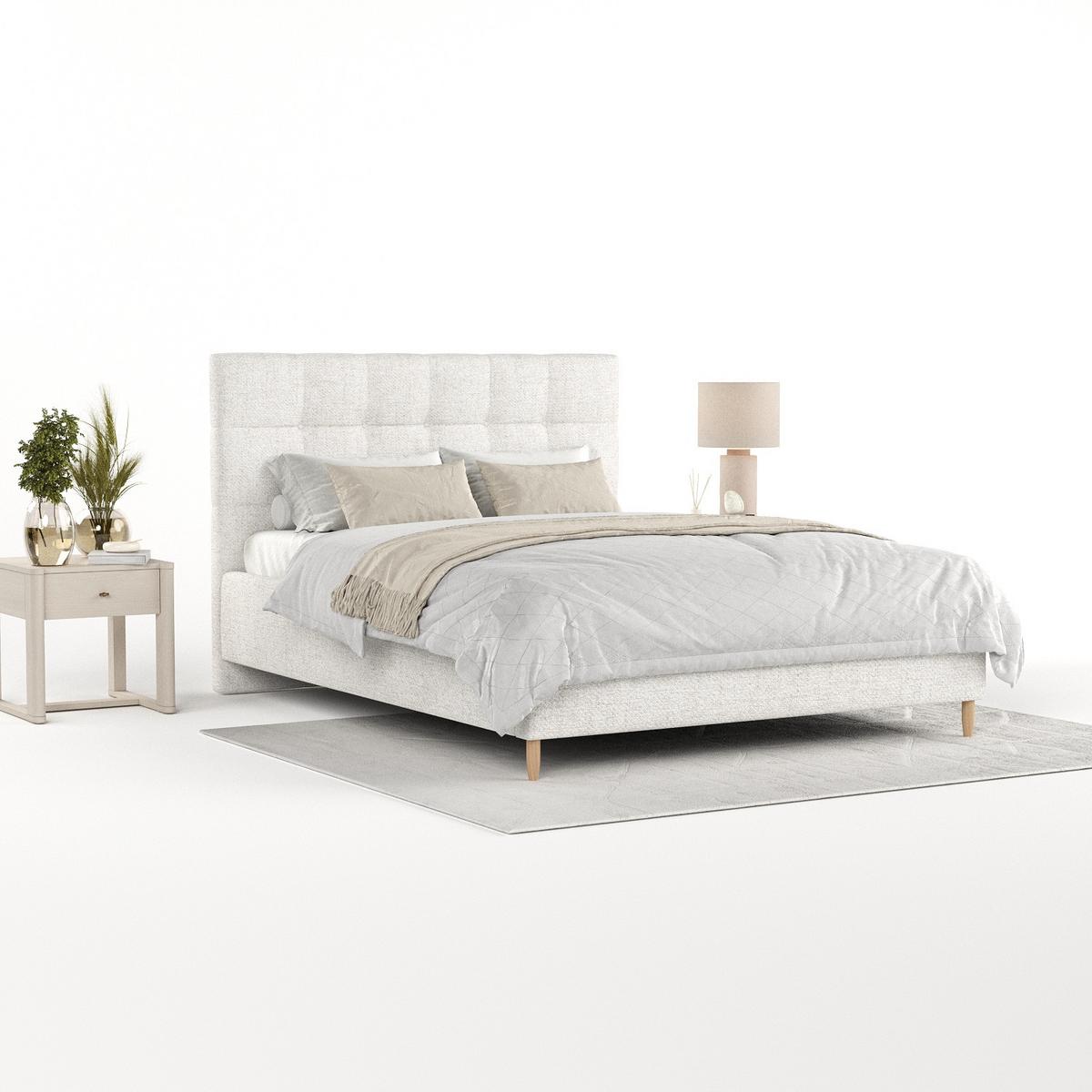 POLSTERBETT Cora 120/200 cm Creme im Neve Stoff - Creme/Naturfarben, Holz/Holzwerkstoff (120/200cm) - AltaBeds