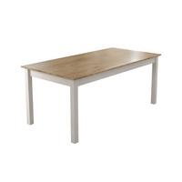 ESSTISCH Dekor Holz und weiße Beine 180/90/76 cm - Eschefarben, Holzwerkstoff (22/90/76cm) - Calicosy