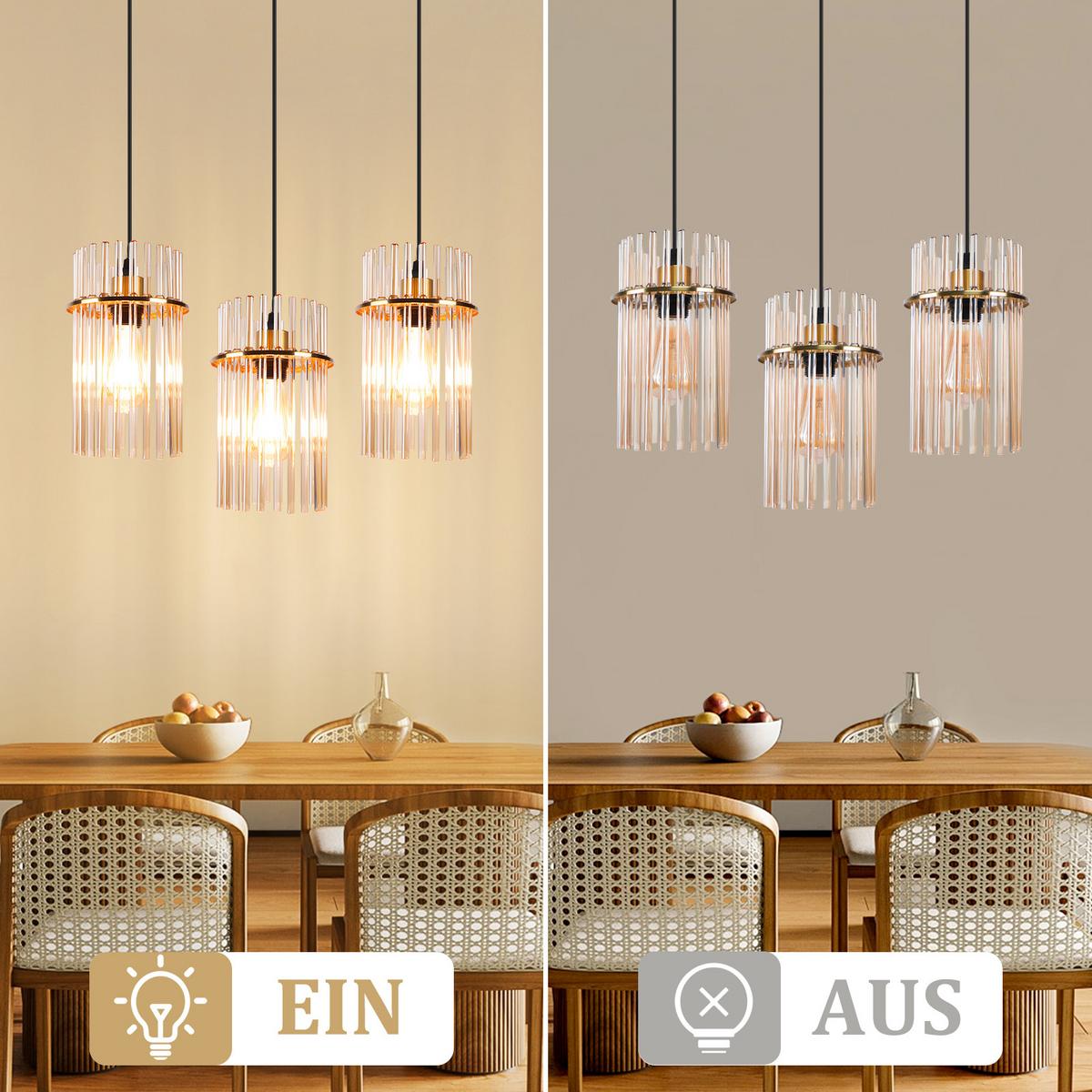 PENDELLEUCHTE Joseph 48/5/150 cm - Goldfarben, Glas (48/5/150cm) - ZMH
