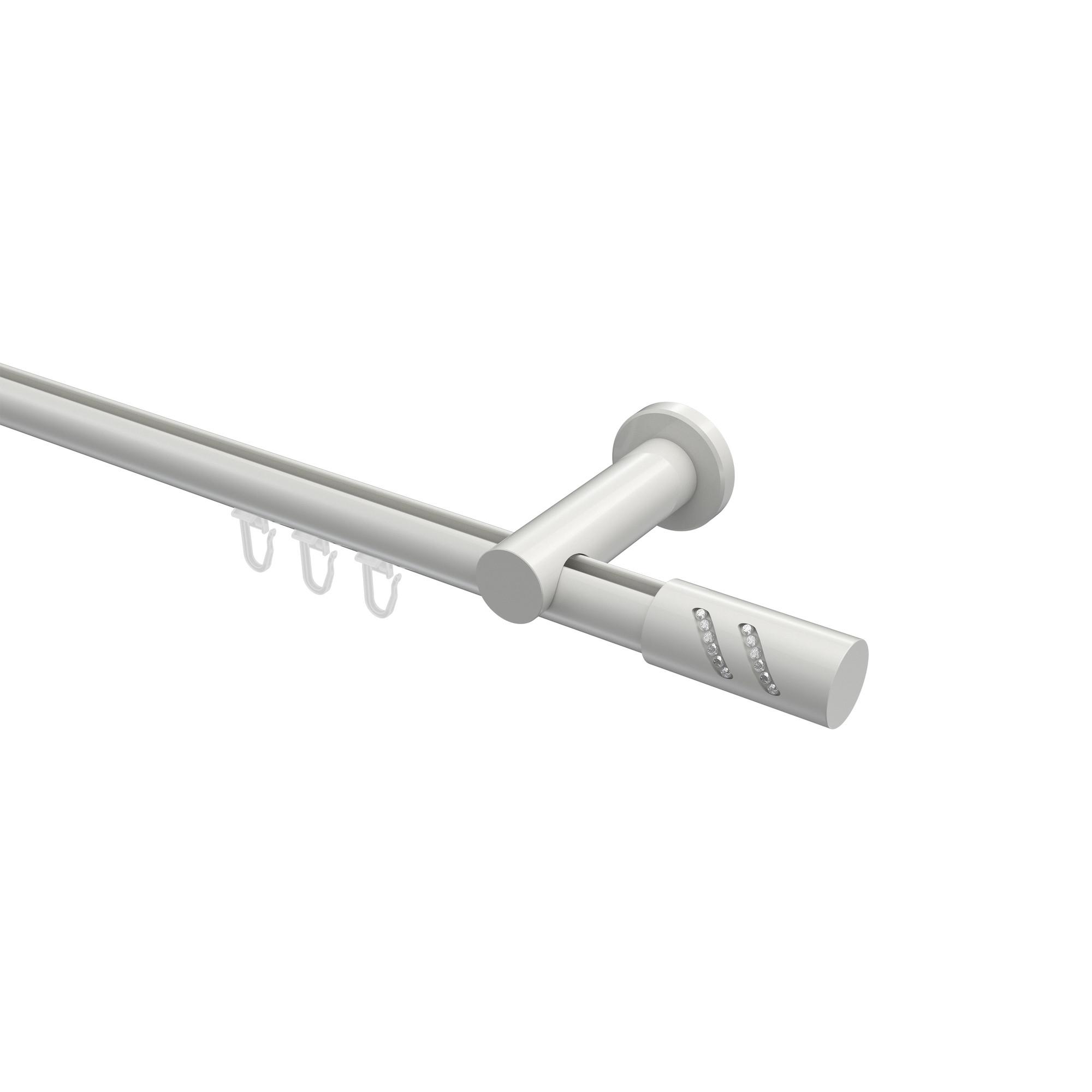 GARDINENSTANGE INNENLAUF Platon Zoena 240 cm (geteilt in 2 x 120 cm), 1-läufig, 20 mm Ø Weiß - Weiß, Metall (240cm) - INTERDECO