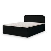 BOXBETT ARMEL 180x200 cm mit Matratze und Topper - Schwarz - Schwarz, Holz (180/200cm) - MASSENO