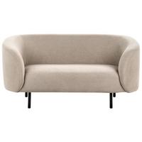 2-SITZER-SOFA Stoff taupe/schwarz Loen - Beige/Schwarz, Textil (155/79/70cm) - Beliani
