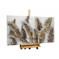 ACRYLBILD HANDGEMALT 120/60 cm - Weiß/Braun, Holz/Textil (120/60cm) - KUNSTLOFT