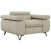 SESSEL PETER 1 - Beige Velvet - Beige/Schwarz, Textil/Metall (126/76/99cm) - MKS