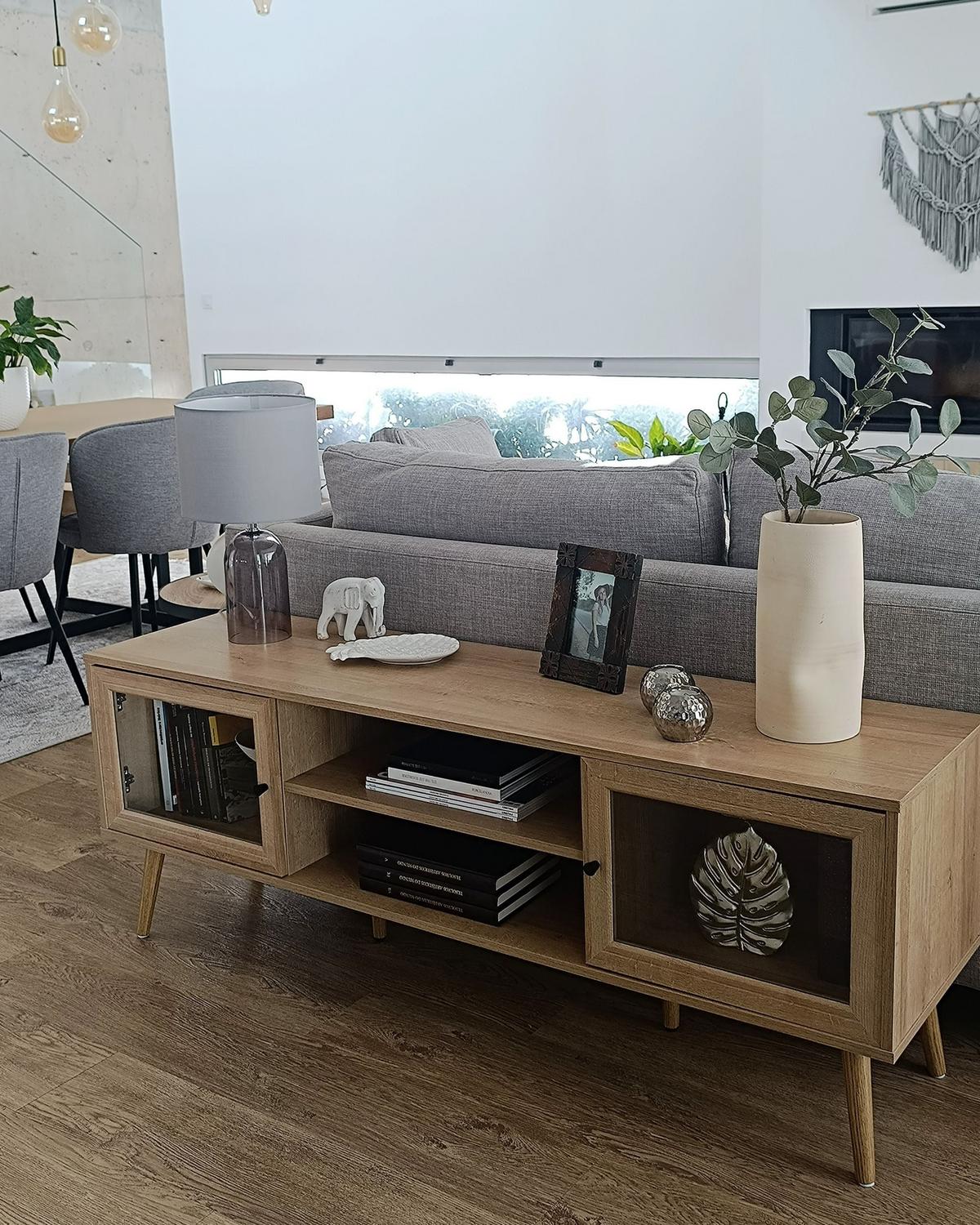 TV-MÖBEL Heller Holzfarbton Albany - Hellbraun, Holzwerkstoff (150/56/39cm) - Beliani