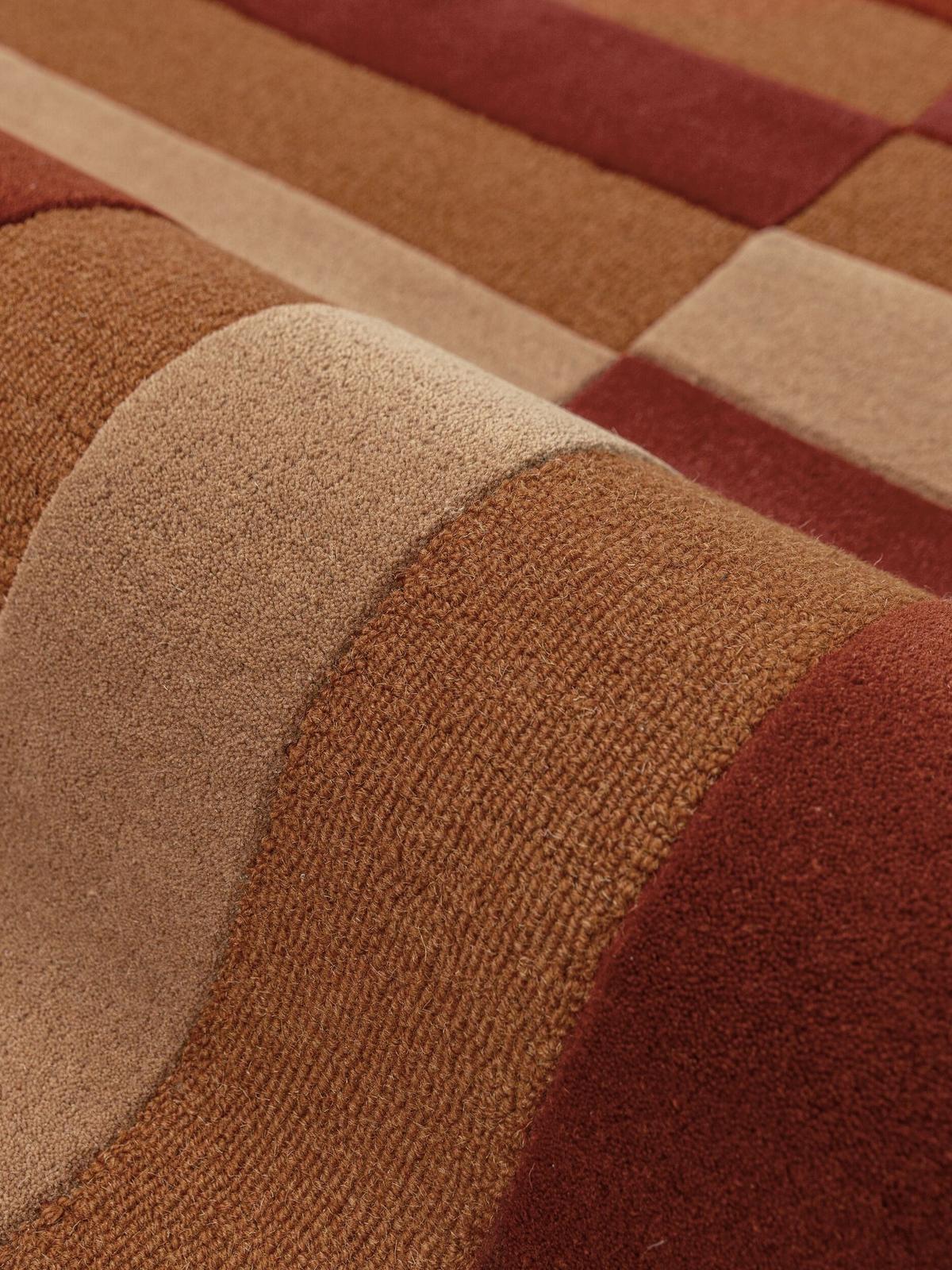 WOLLTEPPICH handgetuftet LUNAN, Blockstreifen, Terrakotta, 140 x 200 cm - Orange, Textil (140/200cm) - KADIMA DESIGN
