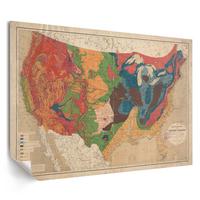 POSTER - 84x59 cm (A1) - William Blake - Geologische Karte der USA - Rot, Textil (84/59.4/0.1cm) - TULUP