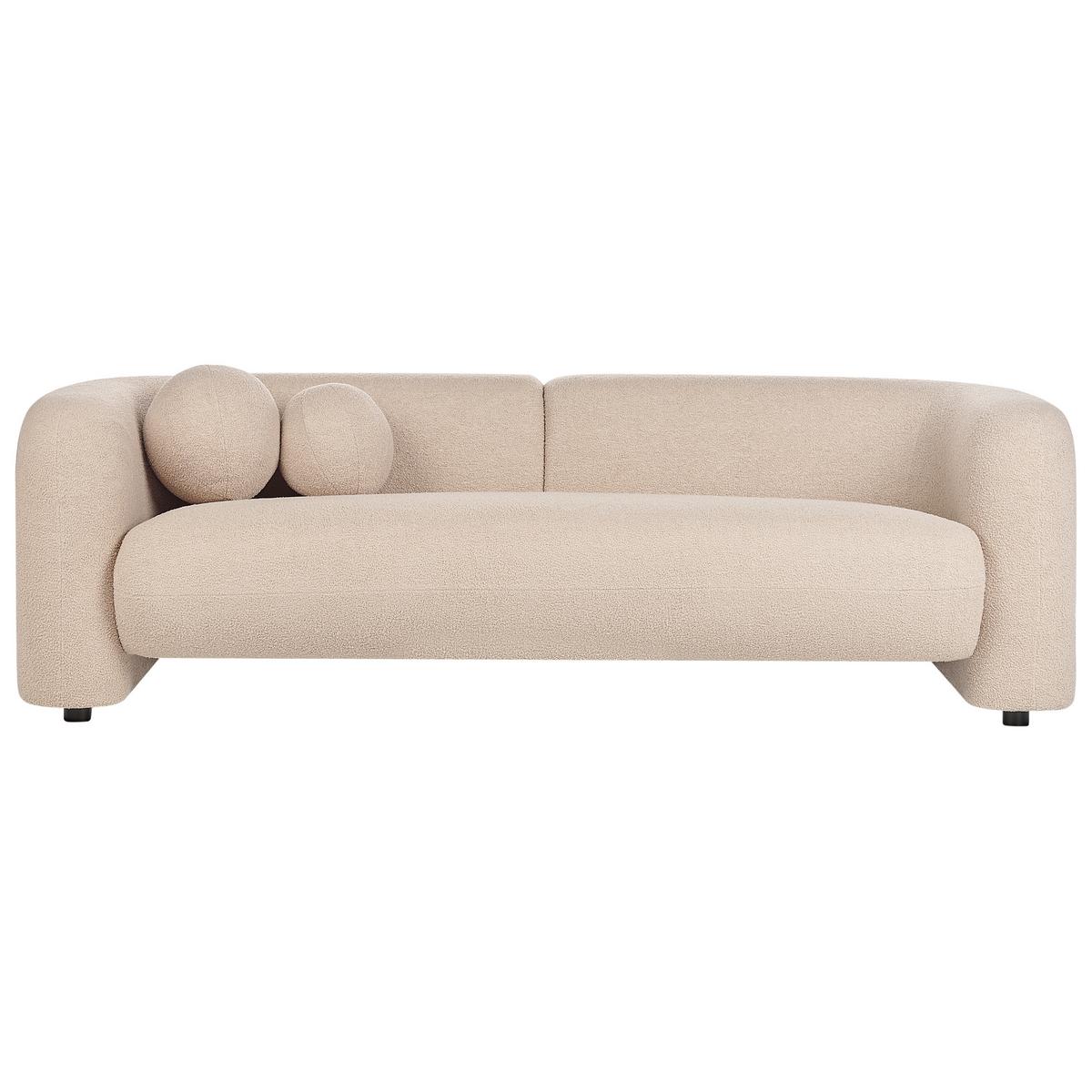 5-SITZER-SOFA SET Bouclé beige Leiren - Beige, Textil (83/83/224cm) - Beliani