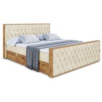 BOXBETT mit Matratze H3 und Lattenrost - LOLLI5-Z - 180x200 - Beige Monolith - Beige, Holzwerkstoff (180/200cm) - ALTDECOR