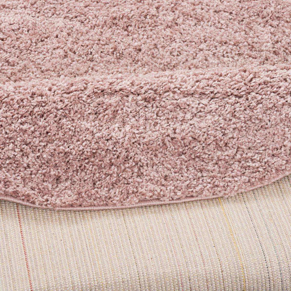 HOCHFLOR LANGFLOR TEPPICH ALOHA RUND - Altrosa, Textil (200/200cm) - Pergamon