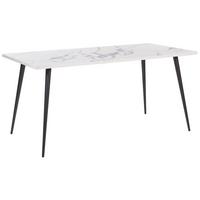 ESSTISCH 160/80/76 cm Weiß schwarz Rechteckig Santiago - Weiß, Holzwerkstoff (160/80/76cm) - Beliani