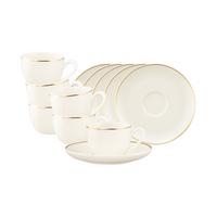 ESPRESSOTASSEN MIT UNTERTASSEN Savona Goldlinie creme 110 ml 6er Set - Creme, Keramik (13/6.8/13cm) - Seltmann Weiden