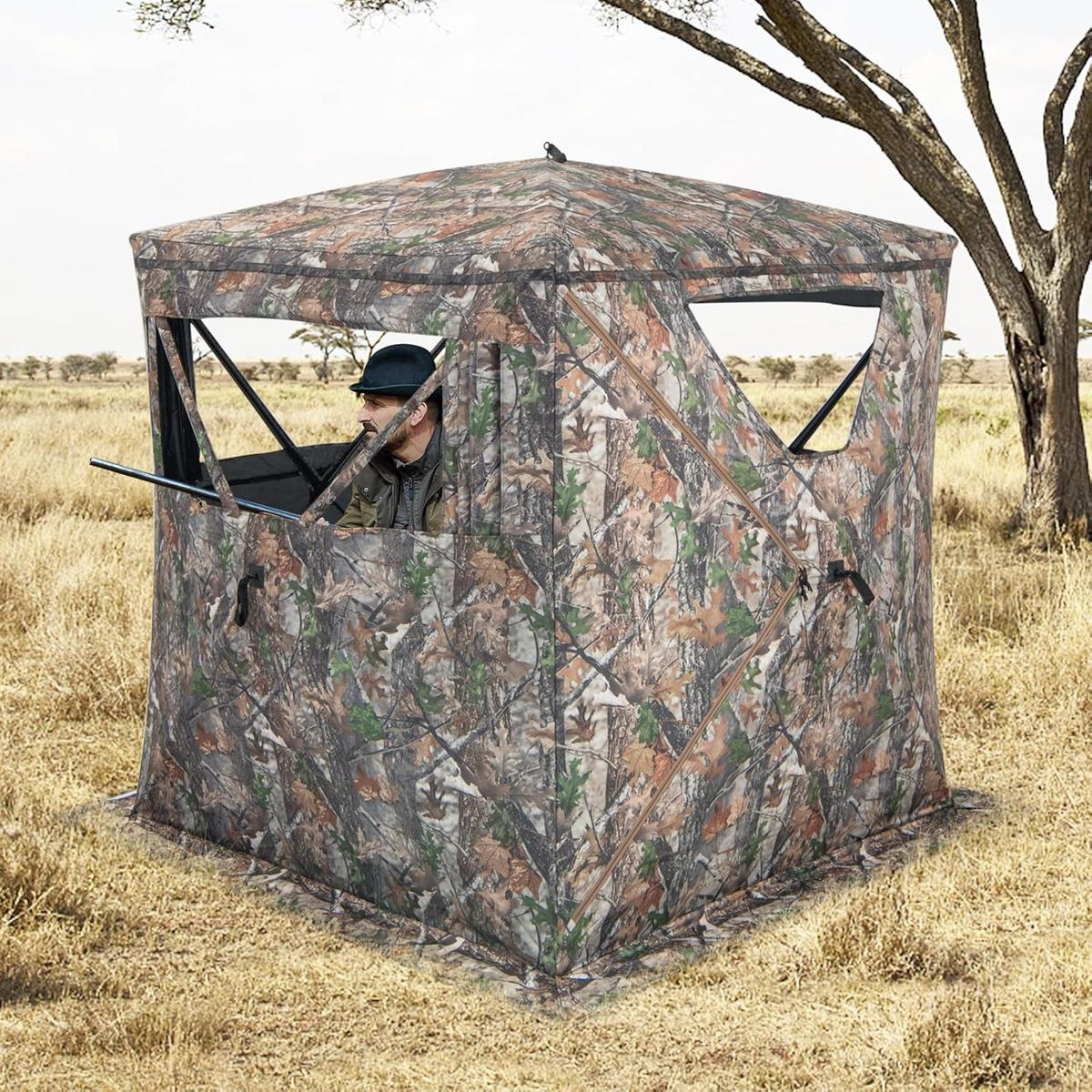 JAGDZELT Camouflage - Multicolor, Kunststoff (147/168/147cm) - COSTWAY