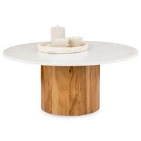 COUCHTISCH GANGA weiß/natur - Weiß/Naturfarben, Holz/Naturmaterialen (80/80/35cm) - IDIMEX