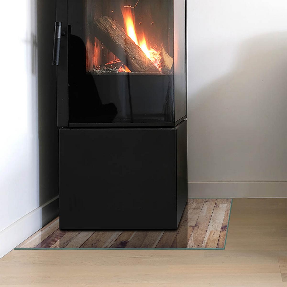 GLASPLATTE für Kamin 50x50 cm - Braun, Glas (50/50/0.4cm) - TULUP