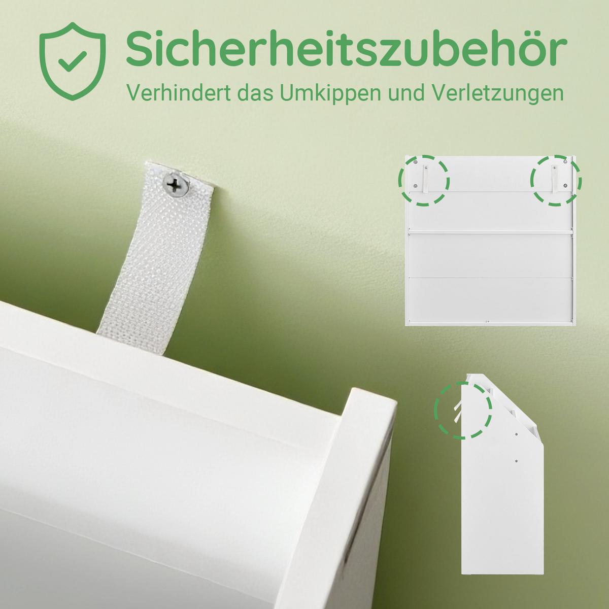 KINDER-BÜCHERREGAL, Kinderregal für Spielzeug, Weiß 68x68x30cm - Weiß, Holzwerkstoff (68/68/30cm) - SoBuy
