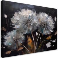WANDBILD blütenblätter pflanzen natur - Schwarz, Textil (60/40cm) - Feeby