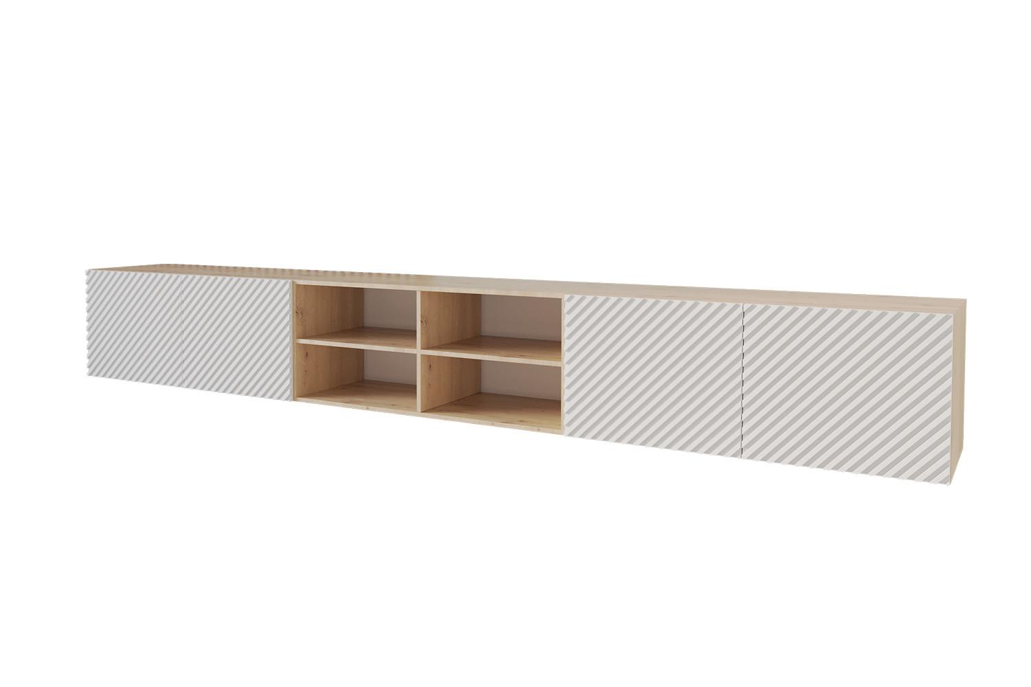 LOWBOARD ZENO-W 3x100x40x40 cm - Artisan / Weiß - Weiß, Holzwerkstoff (300/40/40cm) - ALTDECOR