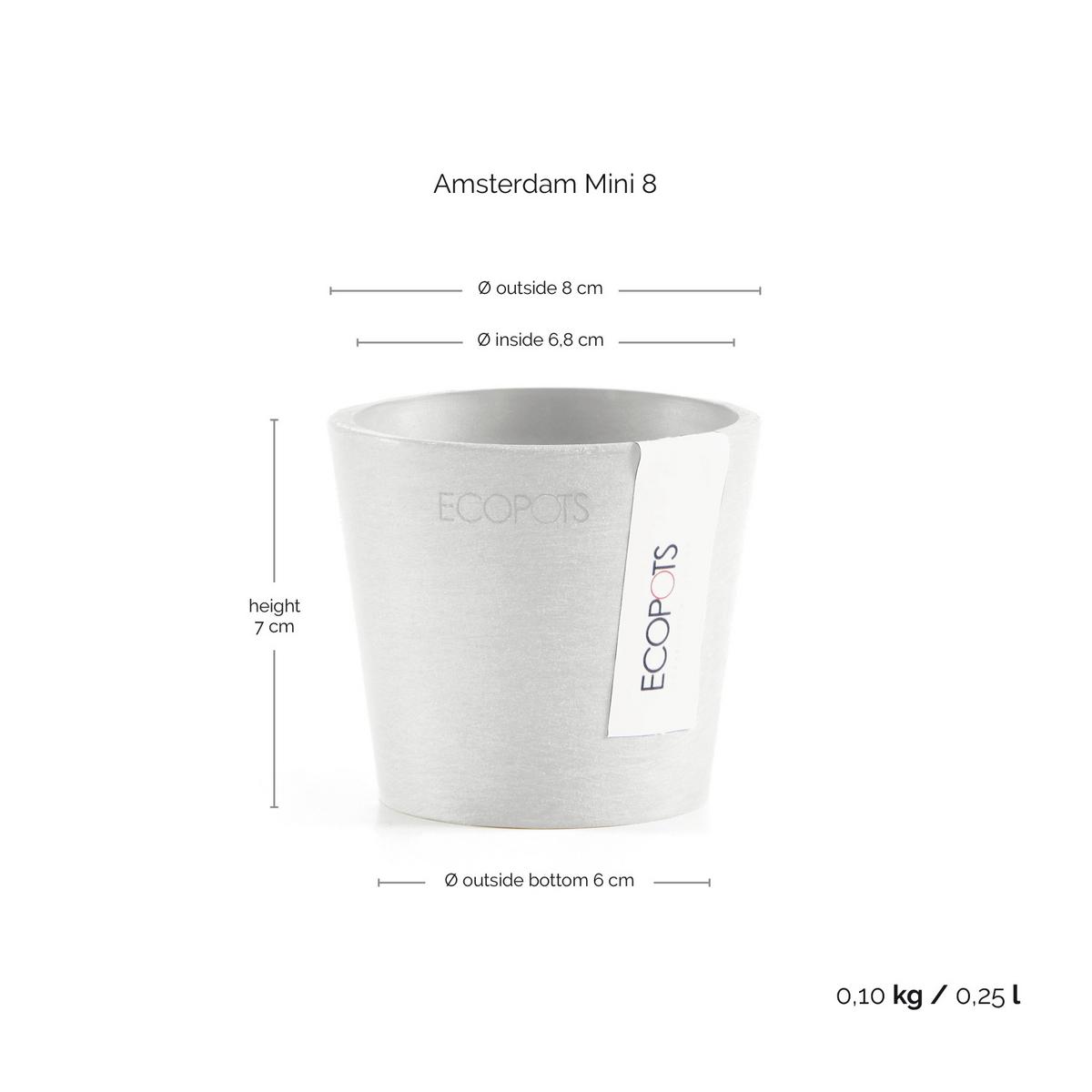 BLUMENTOPF Amsterdam46211cm Weiß - Weiß, Kunststoff (8/7cm) - Ecopots
