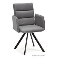 ARMLEHNSTUHL (8er-Set) Debby 52x92x60 Schwarz/Grau - Schwarz/Grau, Kunststoff (60/92/52cm) - 58aufmkessel