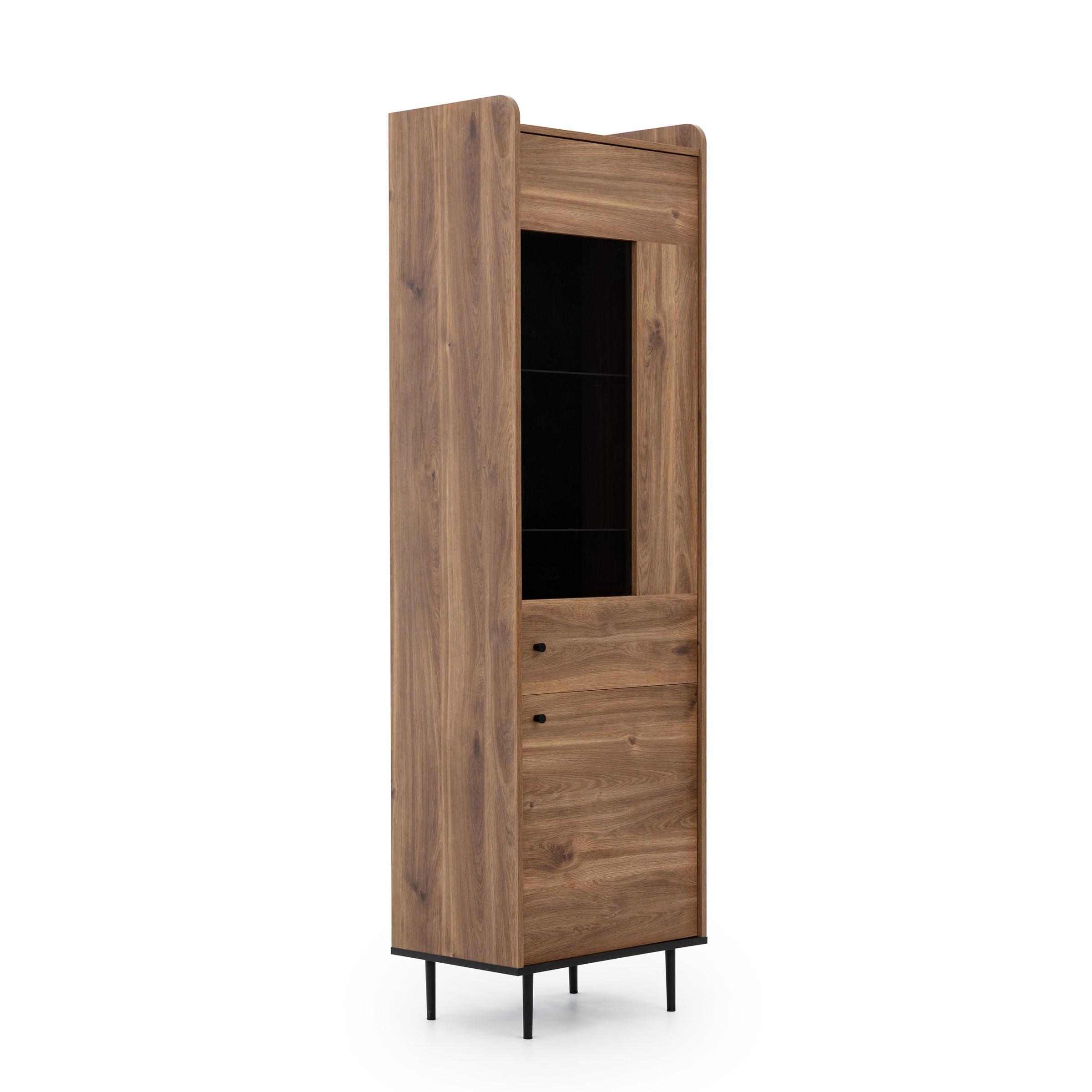 VITRINE Vasilia mit 2 Türen, Brandy Castello - Eichefarben, Holzwerkstoff (60/200/40cm) - Beautysofa