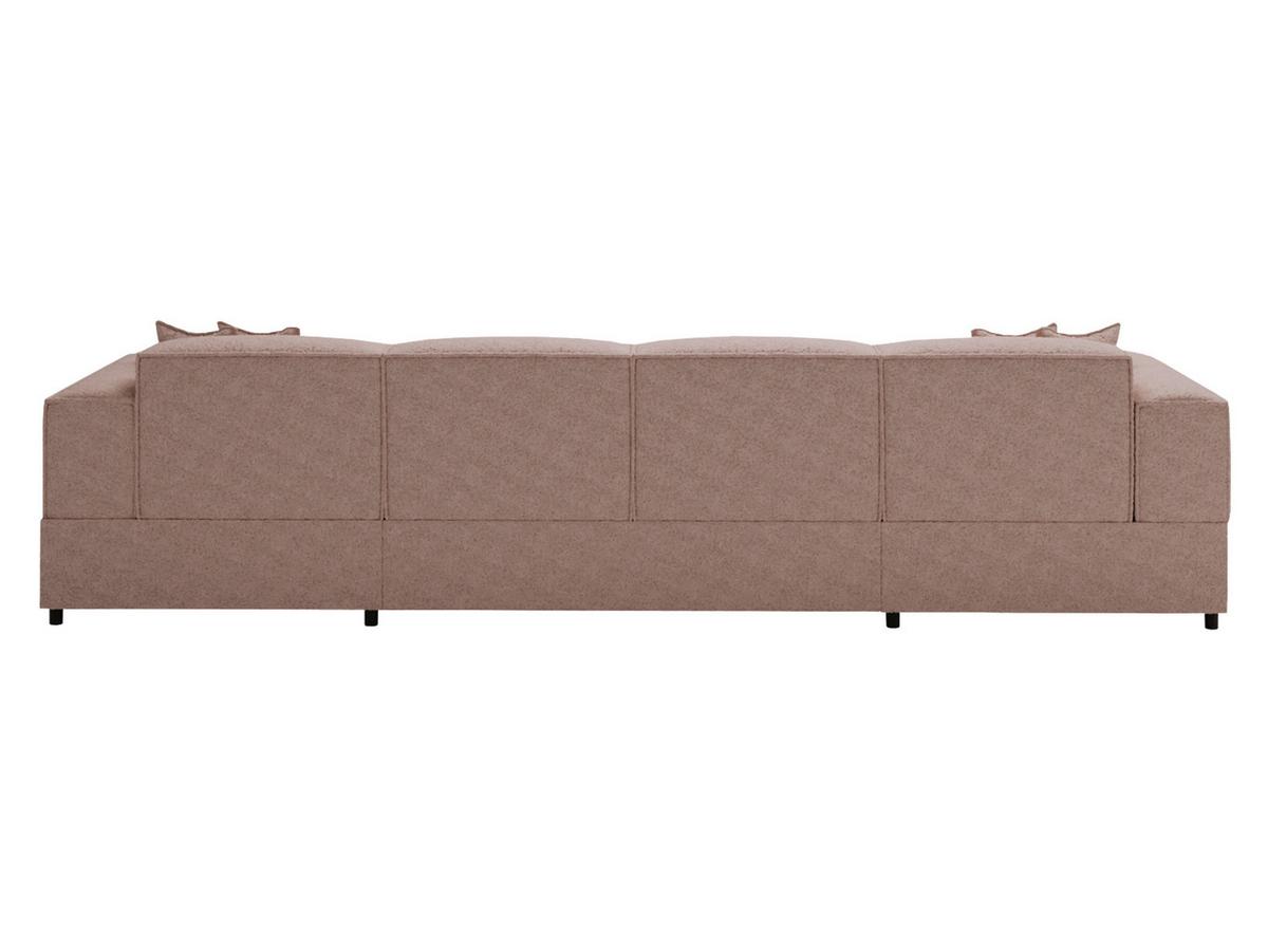 WOHNLANDSCHAFT Santos U Boucle - Hellbraun/Schwarz, Holzwerkstoff/Kunststoff (320/79/166cm) - MIRJAN24