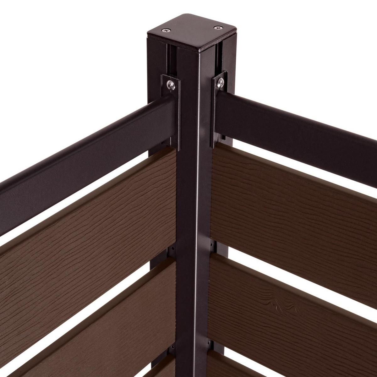 ALU MÜLLTONNEN-ZAUN Braun - Braun, Metall (300/130/110cm) - MCW
