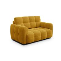 SOFA MELLOW 2-Sitzer, safran - Gelb/Schwarz, Holz/Textil (153/87/98cm) - Wozimo