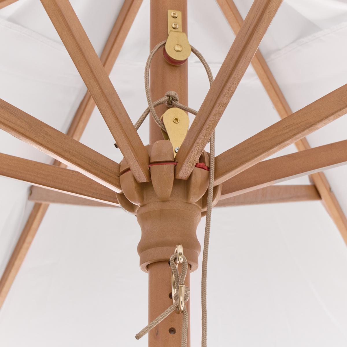 MARKTSCHIRM 270 cm Weiß Toscana - Hellbraun/Weiß, Holz (270/270cm) - Beliani