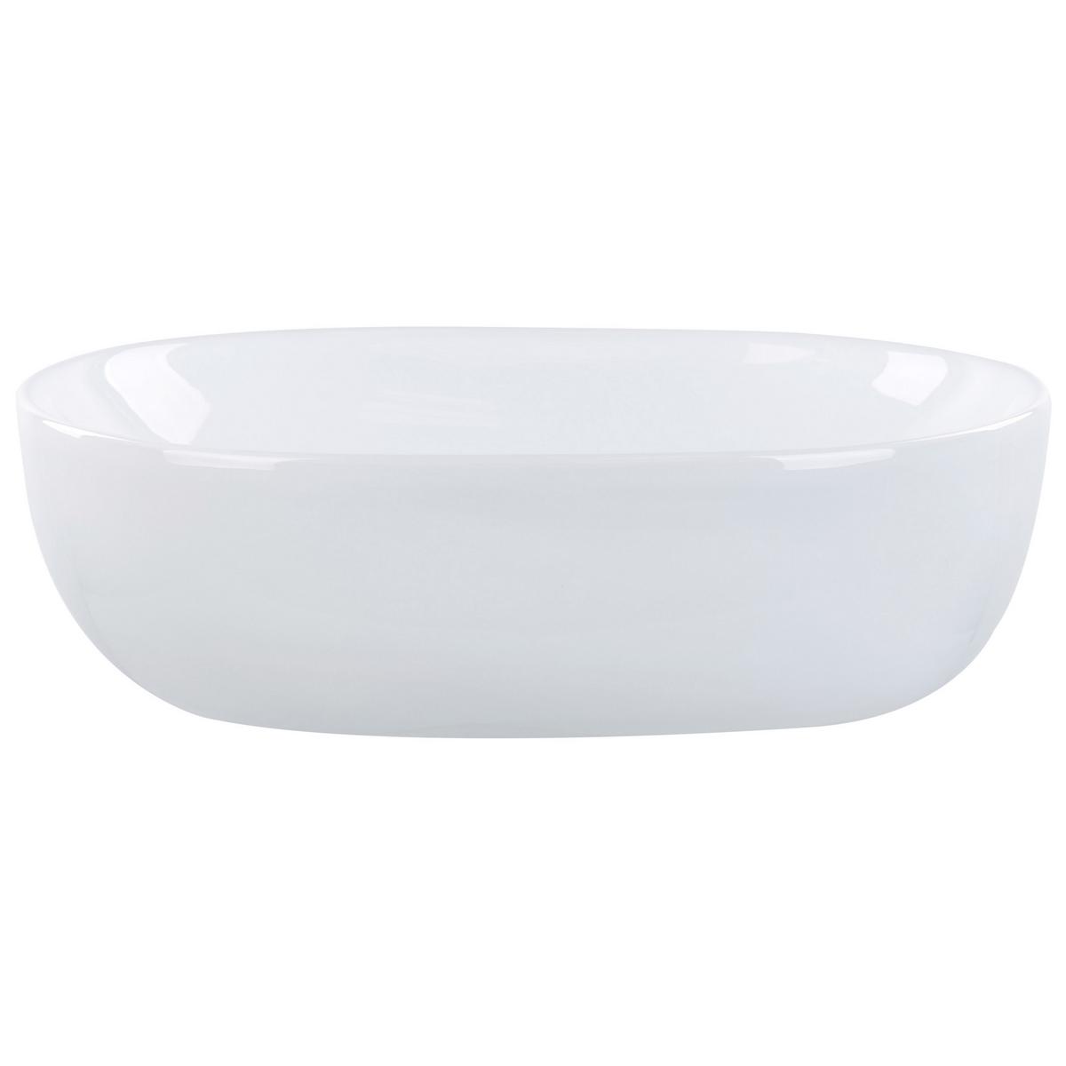 AUFSATZWASCHBECKEN 48/34 cm Omoa - Weiß, Keramik (48/14/34cm) - Beliani