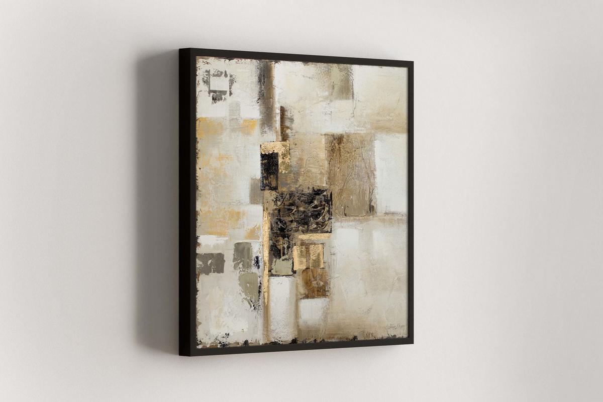 ÖLGEMÄLDE 80/80 cm - Beige/Goldfarben, Holz/Textil (80/80cm) - KUNSTLOFT