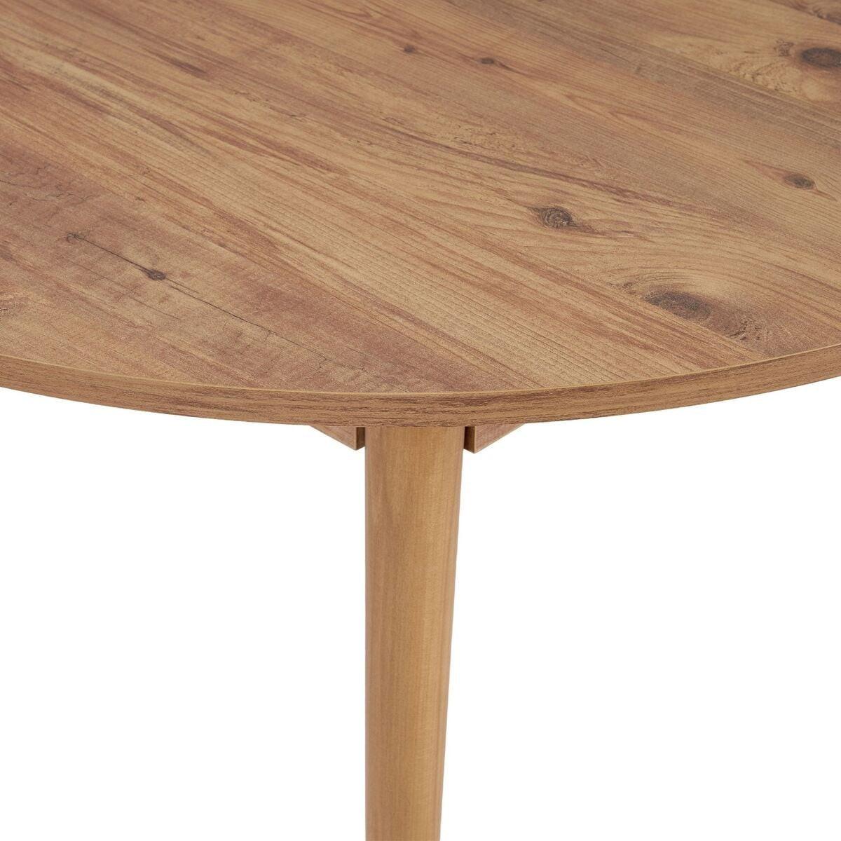 ESSTISCH ausziehbarer von 100 bis 131 cm mit runder Tischplatte 100/100/75 cm - Kieferfarben, Holzwerkstoff (111/100/75cm) - Calicosy