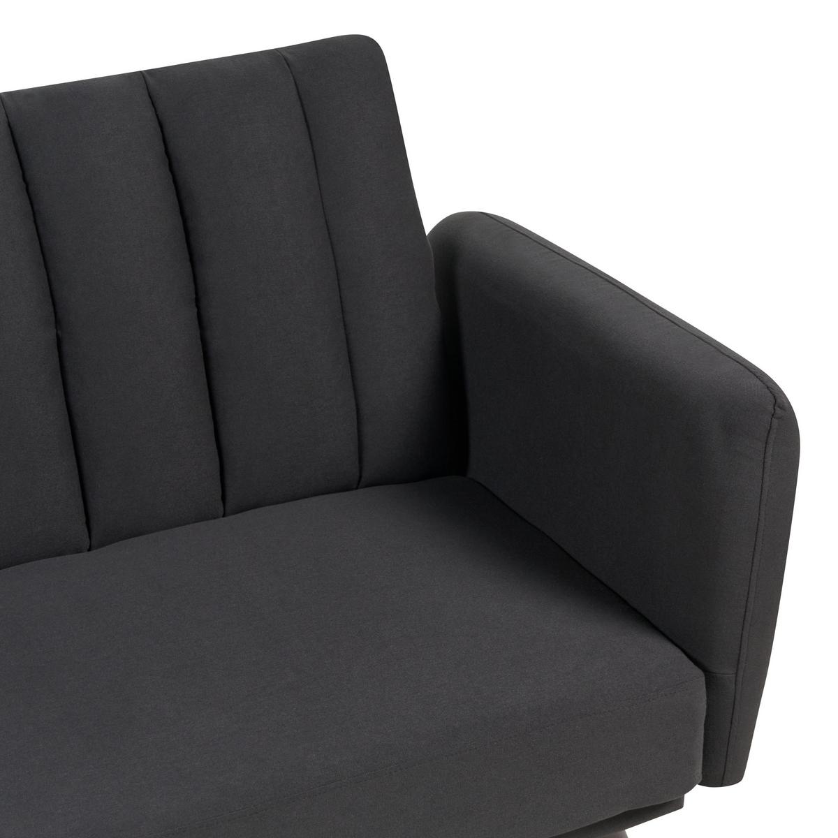 3-SITZER-SCHLAFSOFA Samtstoff schwarz Vimmerby - Schwarz, Textil (212/90/80cm) - Beliani