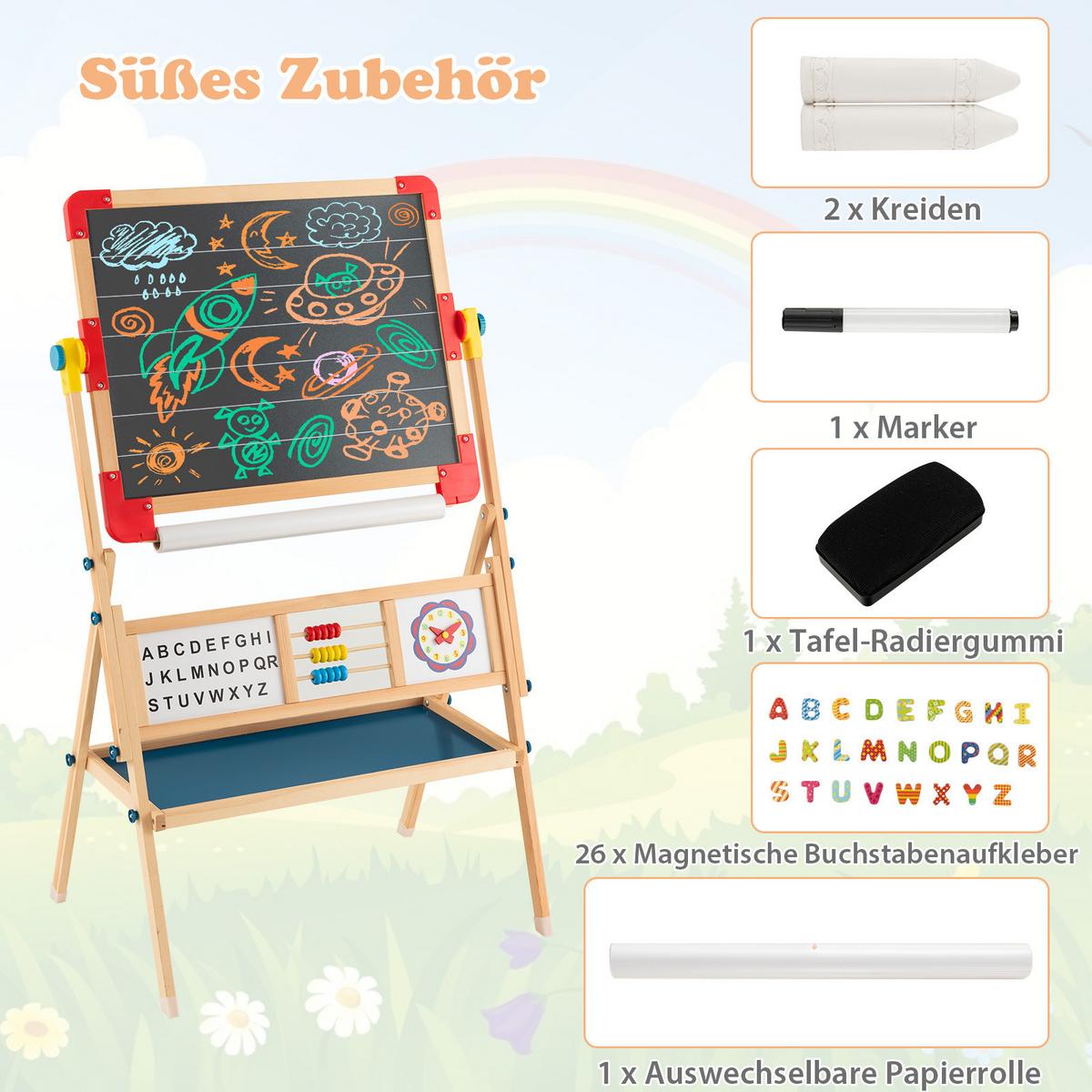 KINDERSTAFFELEI Mehrfarbig - Multicolor, Kunststoff (62/118/45cm) - COSTWAY