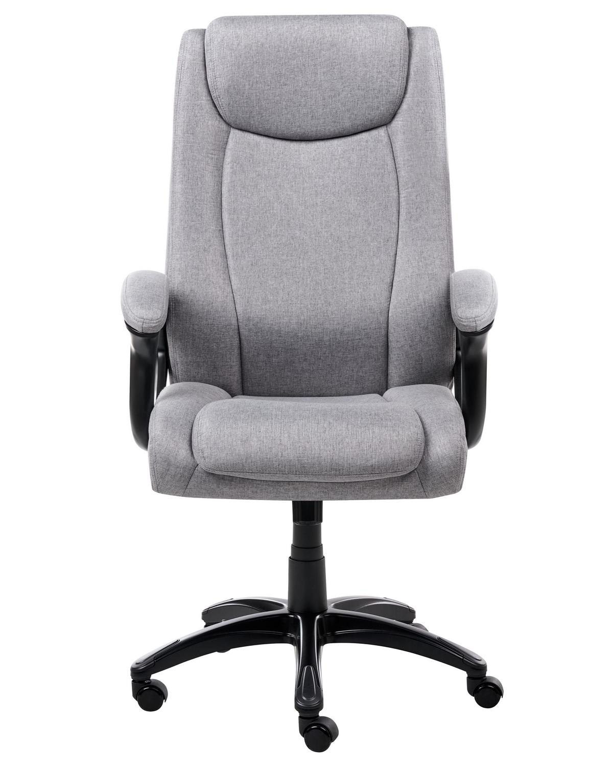 CHEFSESSEL Leinen Grau Graceful - Grau, Textil (70/119/70cm) - Beliani