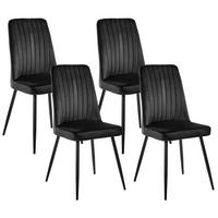 ESSZIMMERSTUHL 4er-Set Schwarz Kirby - Schwarz, Textil (47/91/49cm) - Beliani