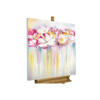 ÖLGEMÄLDE 80/80 cm - Pink/Weiß, Holz/Textil (80/80cm) - KUNSTLOFT