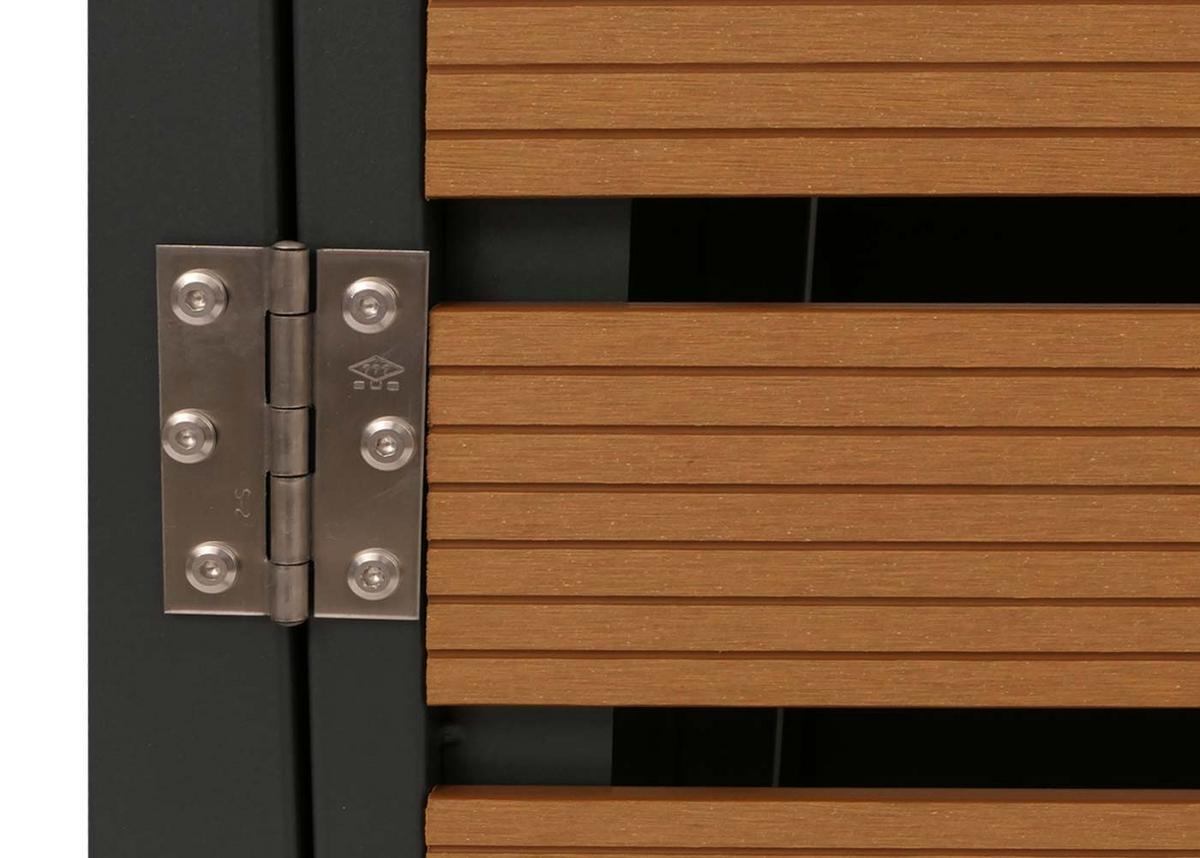 MÜLLTONNENVERKLEIDUNG 4ER Teak Dekor - Teakfarben, Metall (264/119/84cm) - MCW