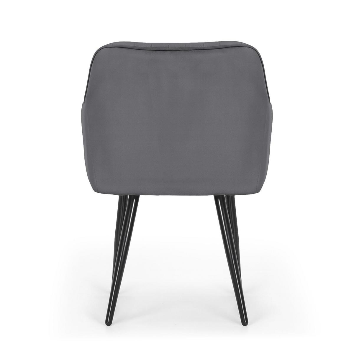 POLSTERSTUHL 4er Set, Metallbeine Graphit, Schwarz 54,5/82/58 - Schwarz, Textil (55/82/52cm) - RAUMHIRSCH FURNITURE
