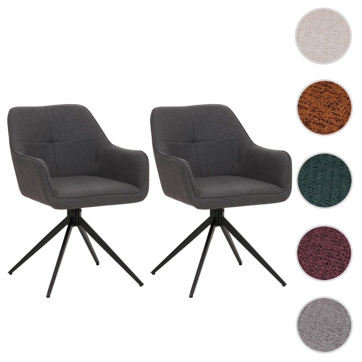 ESSZIMMERSTUHL Schwarz, Grau 2er-Set - Schwarz/Grau, Textil (53/80/59cm) - MCW