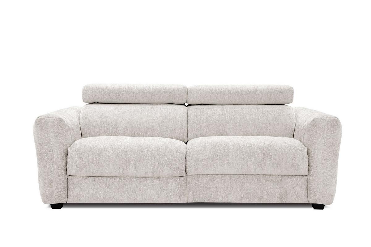 SOFA CALVERA 3-Sitzer mit 1 Relaxfunktion, weiß - Weiß, Holzwerkstoff/Textil (204/79/106cm) - Wozimo