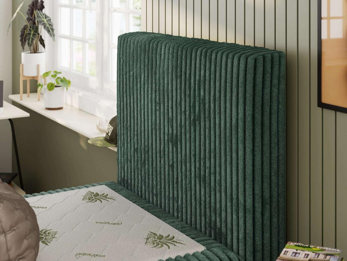 JUGENDBETT TILIO 90/200 - Dunkelgrün - H4 - Rechts Seite - Dunkelgrün, Textil (200/90cm) - MKS
