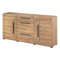 SIDEBOARD TULLIA 180/86/39 cm mit 3 Schubladen und 2 Türen Eichefarben - Eichefarben, Holzwerkstoff (180/86/39cm) - MASSENO