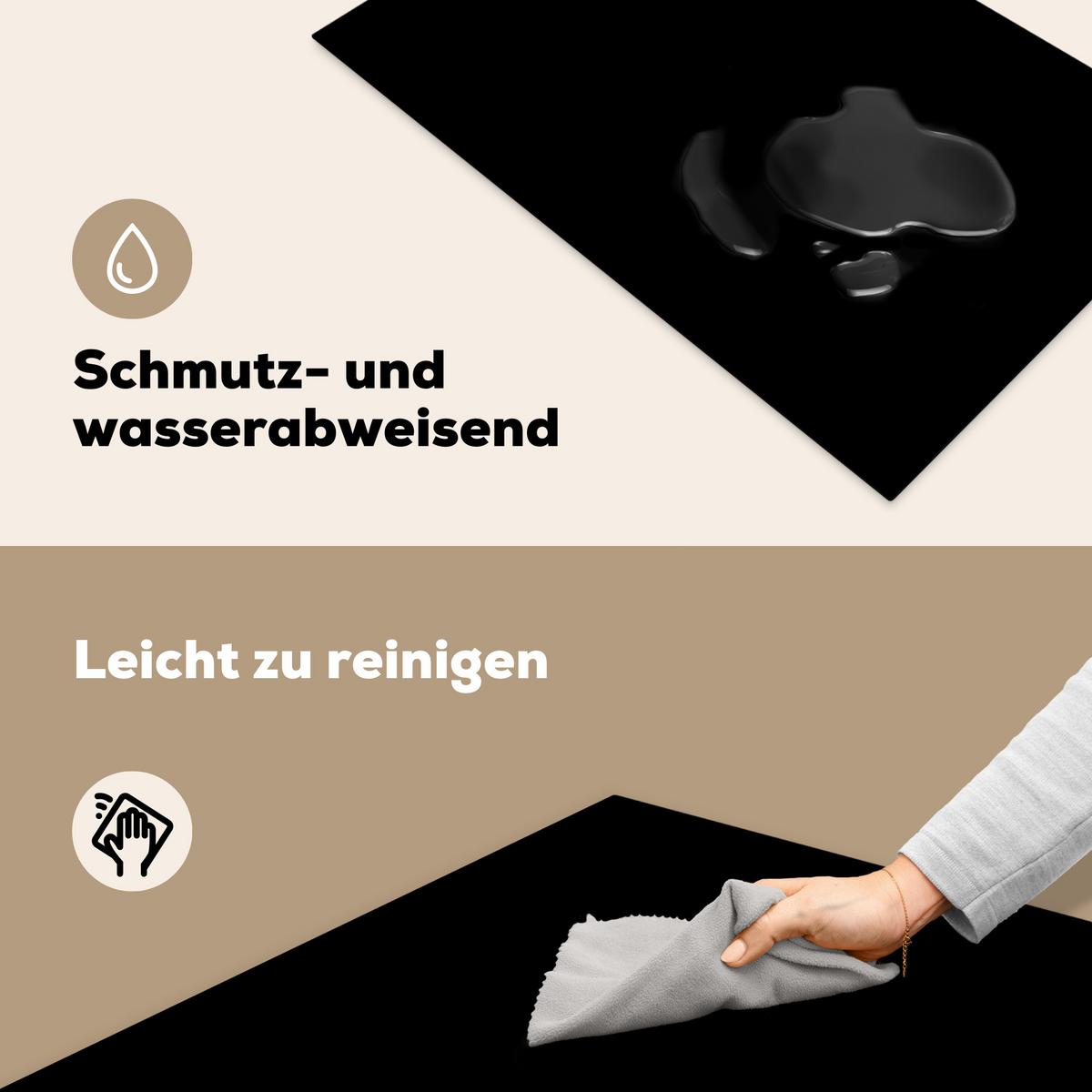 HERDABDECKPLATTE Schwarz - Einfarbig Induktionsmatte 83x51 cm - Schwarz, Kunststoff (83/51.5/0.2cm) - MuchoWow