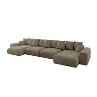 WOHNLANDSCHAFT mit Schlaffunktion ESKAR-U2-464x176x72cm Braun - Braun, Holzwerkstoff/Kunststoff (176/72/464cm) - ALTDECOR